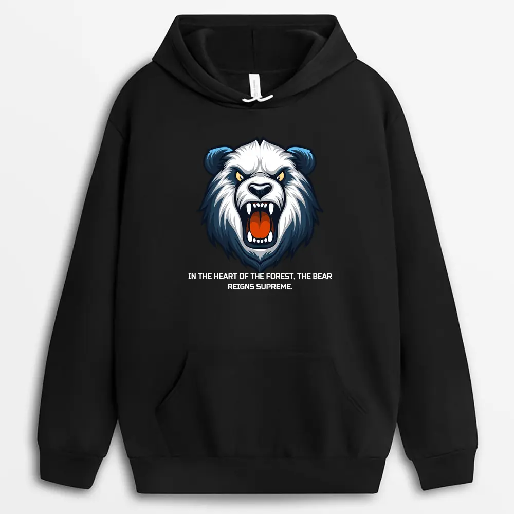 In The Heart Of The Forest The Bear Reigns Supreme Lionxtee Hoodie - Black