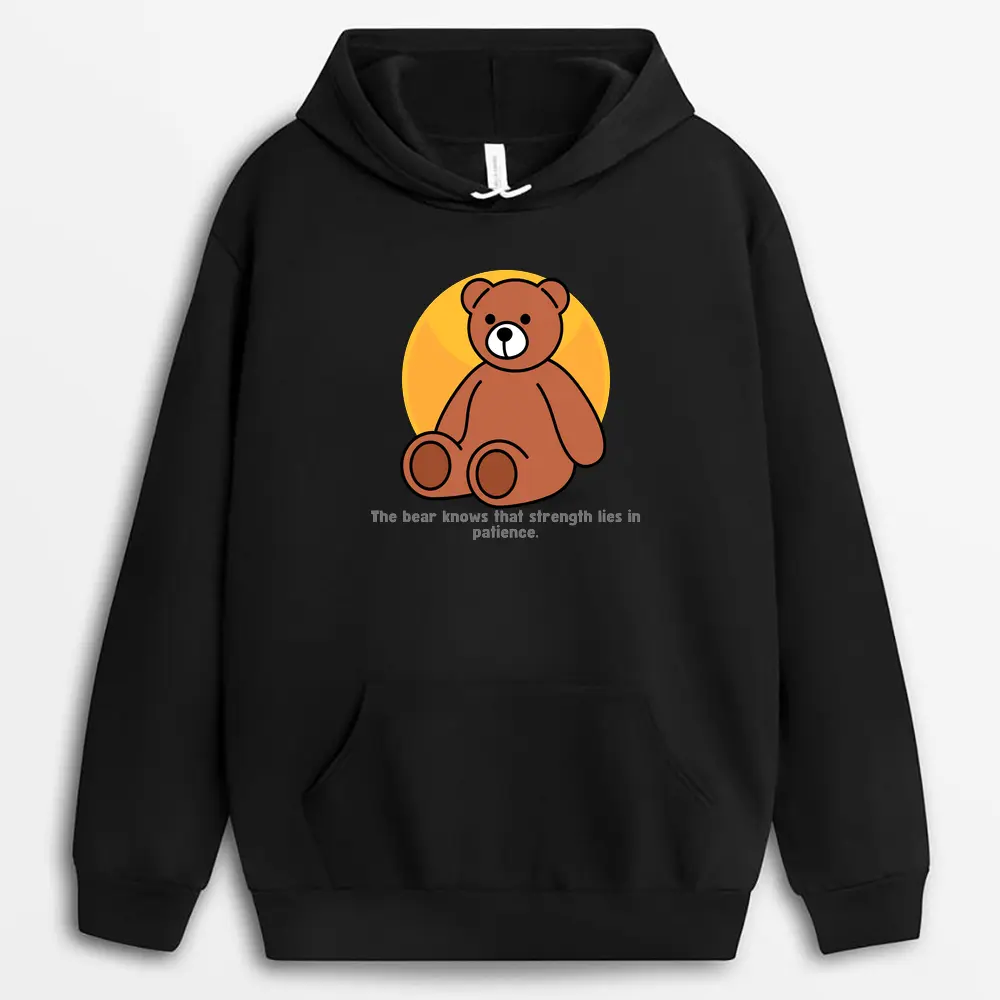 The Bear Knows That Strength Lies In Patience Lionxtee Hoodie - Black