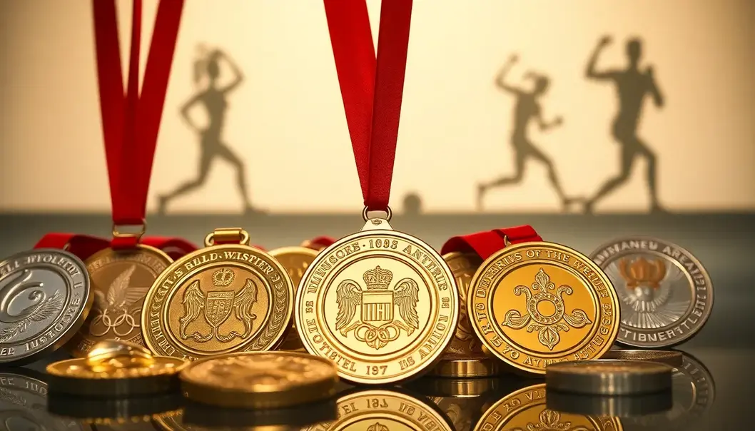 A collection of iconic Olympic medals showing their varied designs and the stories they hold.